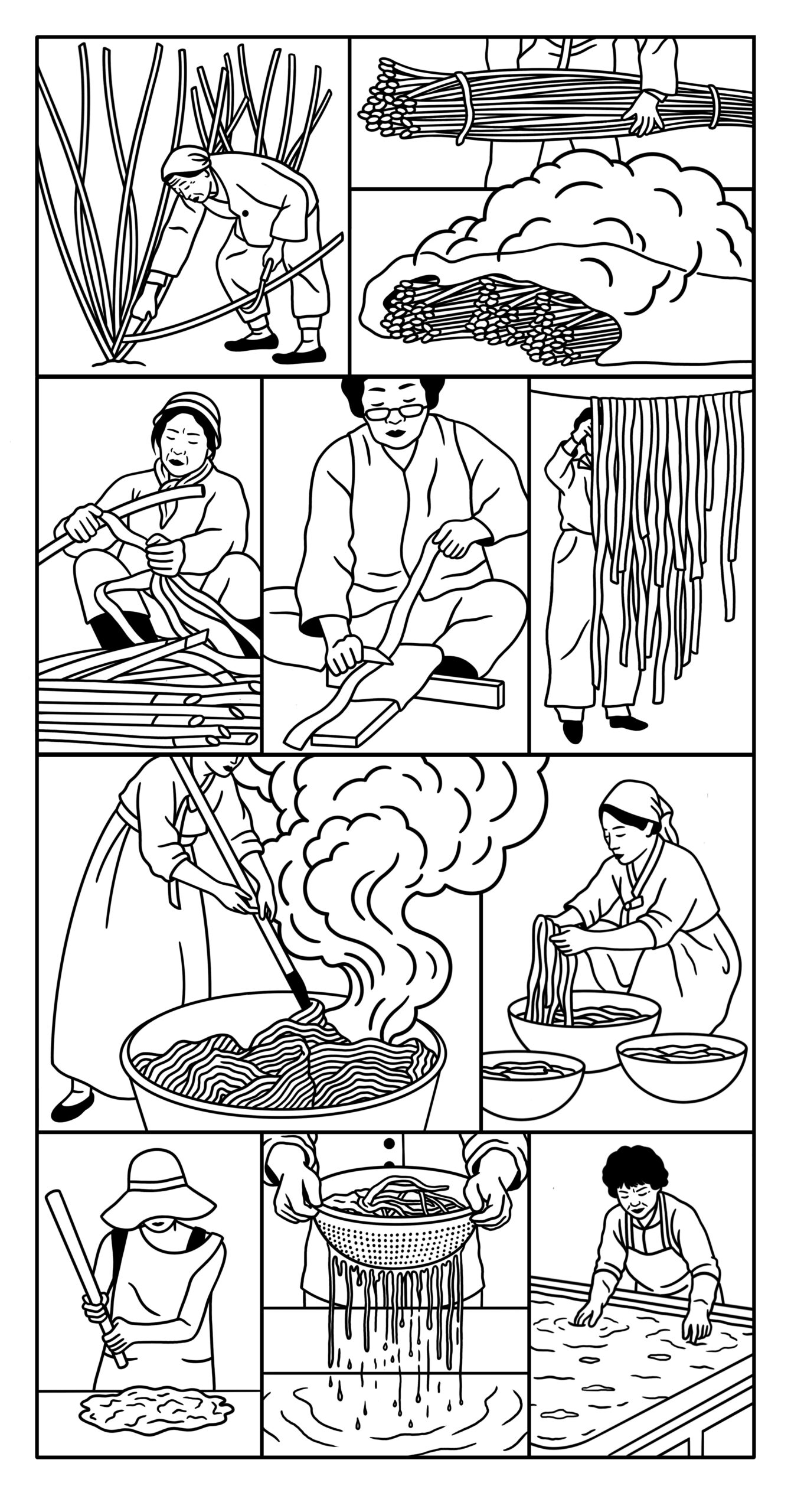 Preparing Fiber for Hanji